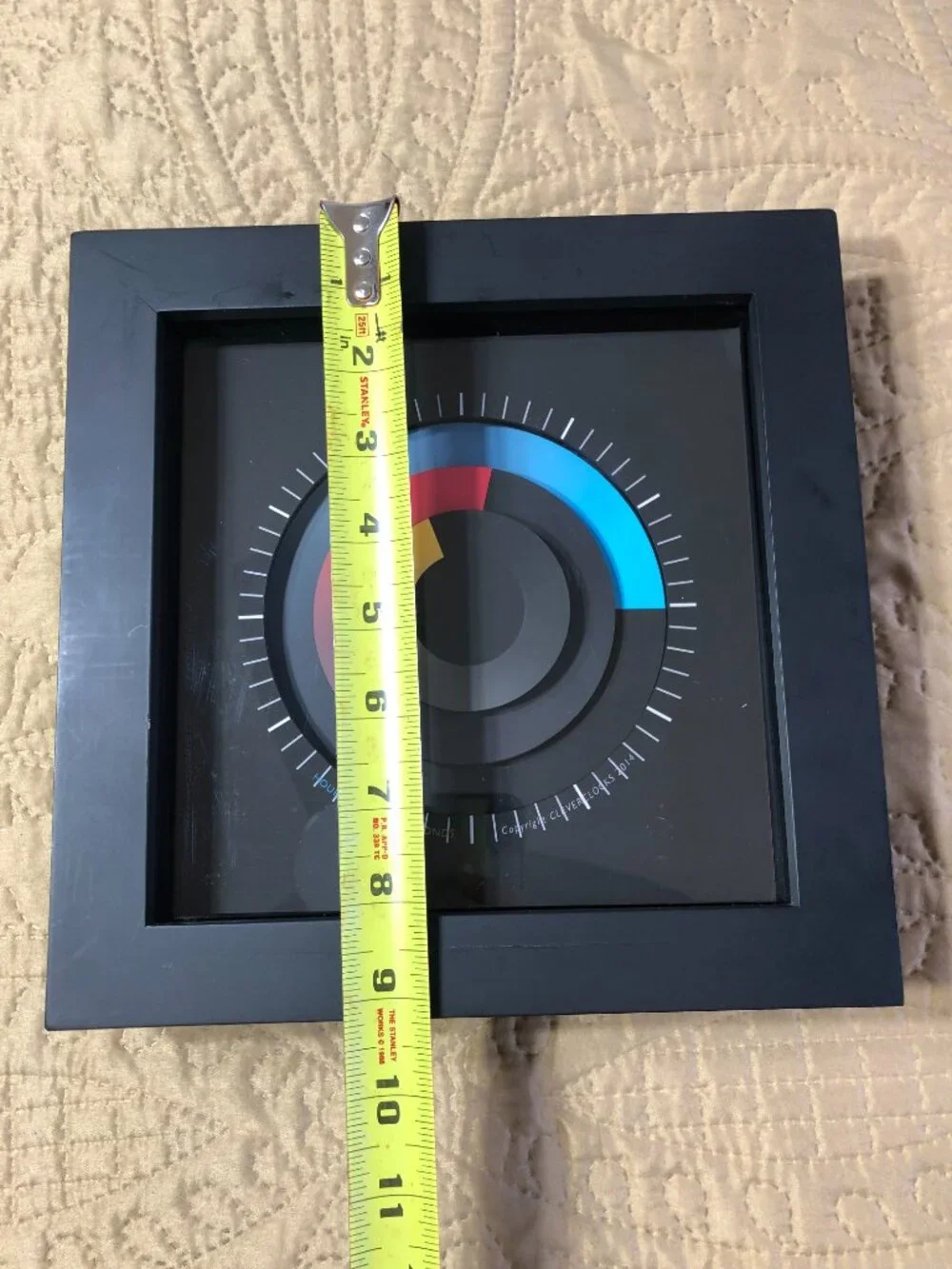 Y2K Vintage Clever Clocks Sonar Multi Medium Post Modern Wall Clock Signed Chalk